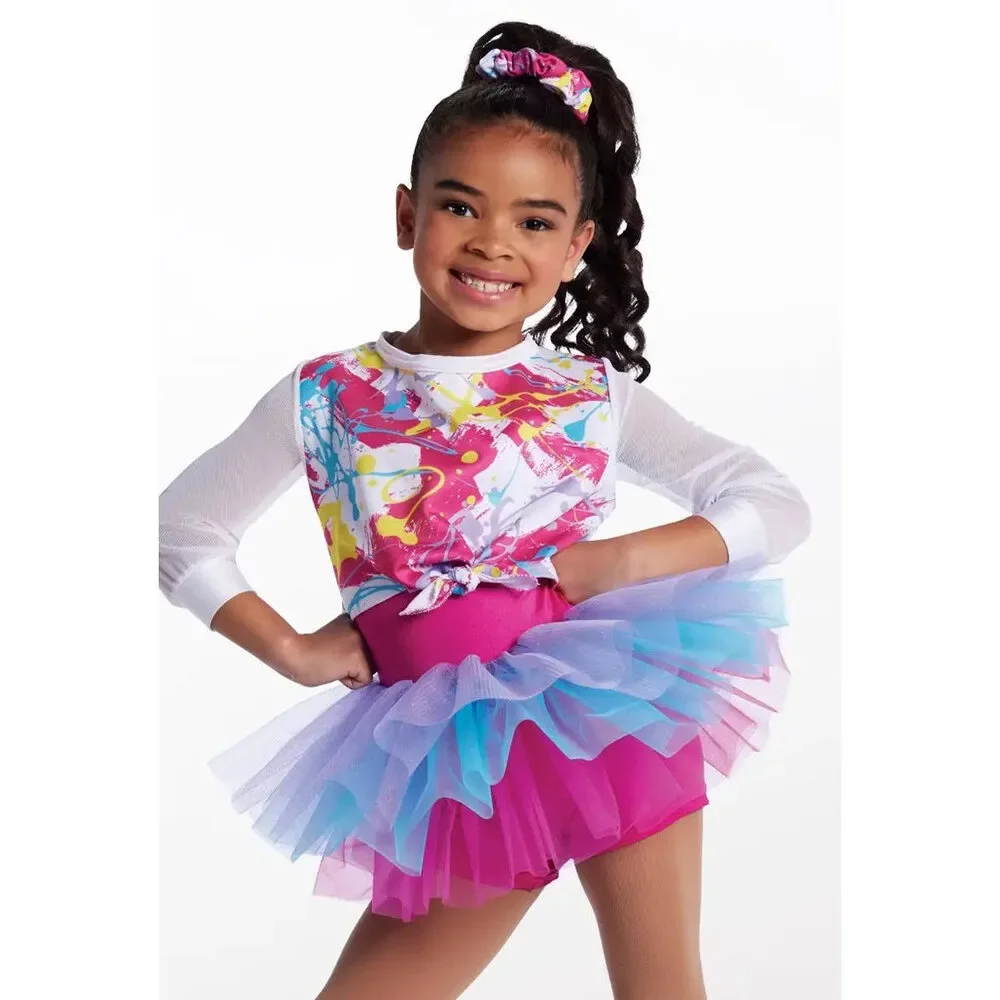 Pre-Owned Dance Costume Small Child Pink Weissman 14871 Hip Hop Jazz Tap Cloggi